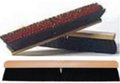 Push broom or floor broom 24 inches wide red coarse plastic center rows outside rows fine black plastic 1124A